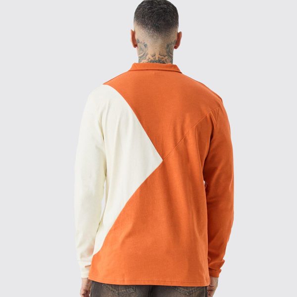 Tall Colour Block Long Sleeve Polo - Image 2